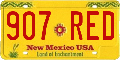 NM license plate 907RED