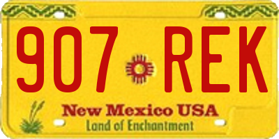 NM license plate 907REK