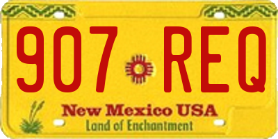 NM license plate 907REQ