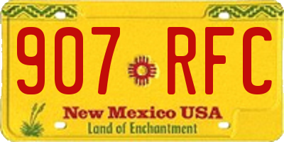 NM license plate 907RFC