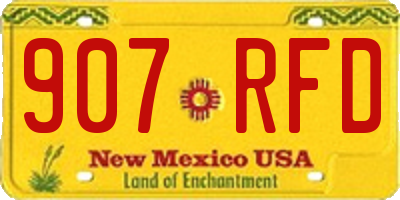NM license plate 907RFD