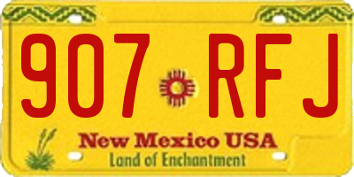 NM license plate 907RFJ
