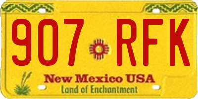 NM license plate 907RFK