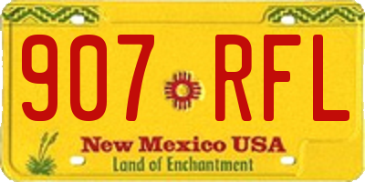 NM license plate 907RFL