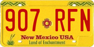 NM license plate 907RFN