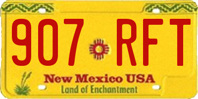 NM license plate 907RFT