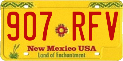 NM license plate 907RFV