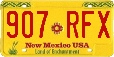 NM license plate 907RFX
