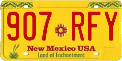 NM license plate 907RFY