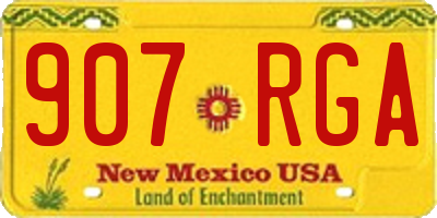 NM license plate 907RGA