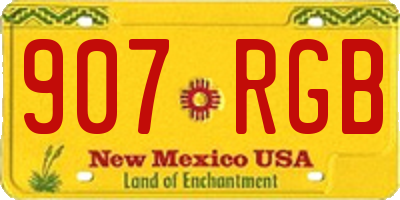 NM license plate 907RGB