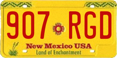 NM license plate 907RGD