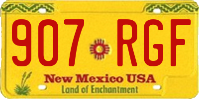 NM license plate 907RGF