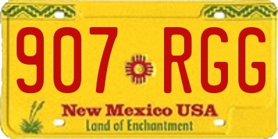 NM license plate 907RGG