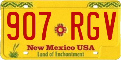 NM license plate 907RGV
