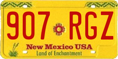 NM license plate 907RGZ