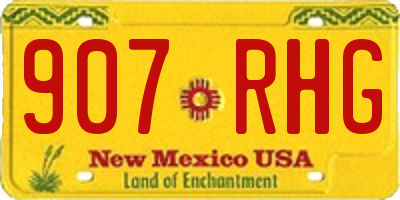 NM license plate 907RHG