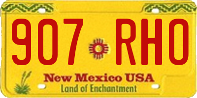NM license plate 907RHO
