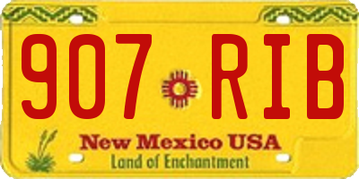 NM license plate 907RIB