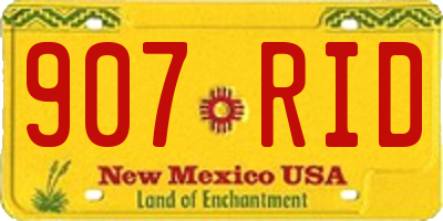 NM license plate 907RID