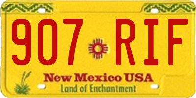 NM license plate 907RIF