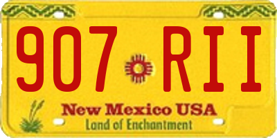 NM license plate 907RII
