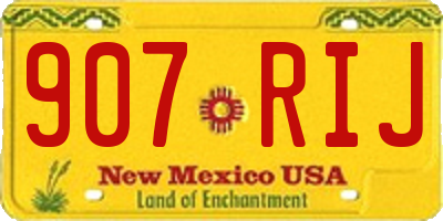 NM license plate 907RIJ