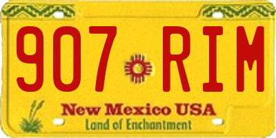 NM license plate 907RIM