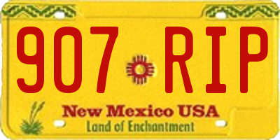 NM license plate 907RIP