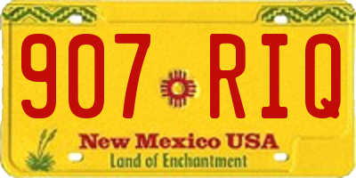 NM license plate 907RIQ