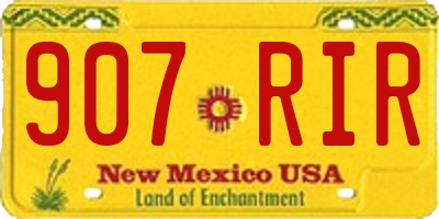 NM license plate 907RIR