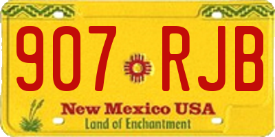 NM license plate 907RJB