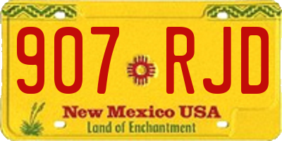 NM license plate 907RJD