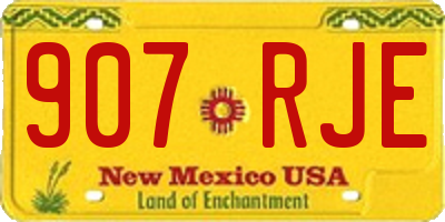 NM license plate 907RJE