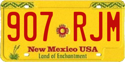 NM license plate 907RJM