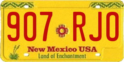 NM license plate 907RJO