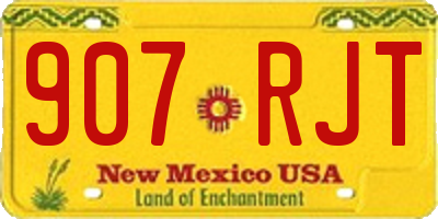 NM license plate 907RJT