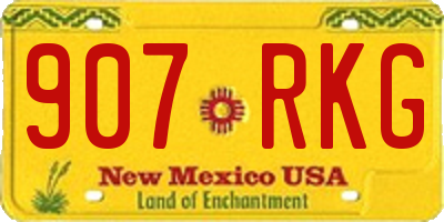 NM license plate 907RKG