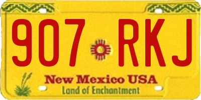 NM license plate 907RKJ