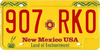 NM license plate 907RKO