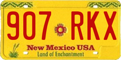 NM license plate 907RKX