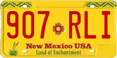 NM license plate 907RLI