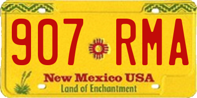NM license plate 907RMA