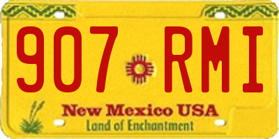 NM license plate 907RMI