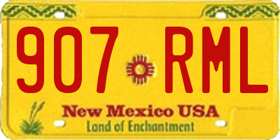 NM license plate 907RML