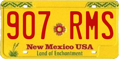 NM license plate 907RMS