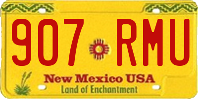 NM license plate 907RMU