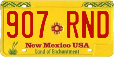NM license plate 907RND