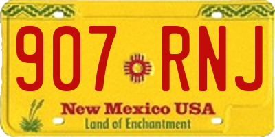 NM license plate 907RNJ