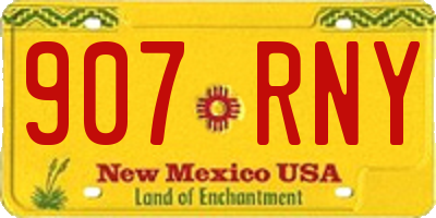 NM license plate 907RNY